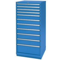 Armoires de rangement avec tiroirs, 11 tiroirs, 28-1/4" la x 28-1/2" p x 59-1/2" h, Bleu brillant Mukwa Safety Services