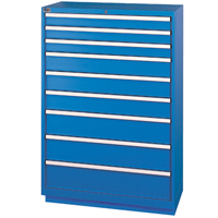 Armoires de rangement avec tiroirs, 9 tiroirs, 40-1/4" la x 22-1/2" p x 59-1/2" h, Bleu brillant Mukwa Safety Services