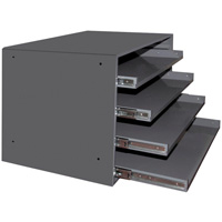 Casiers pour boîtes &agrave; compartiments, Acier, 4 compartiments, 20" la x 15-3/4" p, 15" h, Gris Mukwa Safety Services