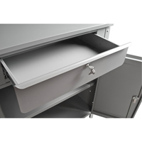 Cabinet Style Shop Desk, 34-1/2" W x 30" D x 53" H, Grey Mukwa Safety Services