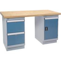 Heavy-Duty Workbench, Door & Drawers, 1500 lbs. Cap., 72" W x 36" D, 34" H Mukwa Safety Services