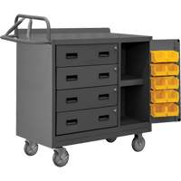 Armoire d'&eacute;tabli mobile avec bacs, Acier Surface Mukwa Safety Services