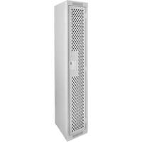 Clean Line Lockers, 12" x 12" x 72", Steel, Grey, Rivet (Assembled), Perforated Mukwa Safety Services