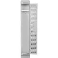 Casiers Clean Line, 12" x 18" x 82", Acier, Gris, Rivet (assembl&eacute;), Perfor&eacute; Mukwa Safety Services