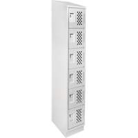 Clean-Line Perforated Lockerette, 6 -tier, 12" x 72" x 12", Steel Mukwa Safety Services