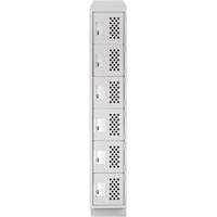 Clean-Line Perforated Lockerette, 6 -tier, 12" x 72" x 12", Steel Mukwa Safety Services