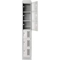 Clean-Line Perforated Lockerette, 6 -tier, 12" x 72" x 12", Steel Mukwa Safety Services