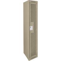Clean Line Lockers, 12" x 15" x 72", Steel, Beige, Rivet (Assembled), Perforated Mukwa Safety Services