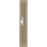 Clean Line Lockers, 12" x 15" x 72", Steel, Beige, Rivet (Assembled), Perforated Mukwa Safety Services