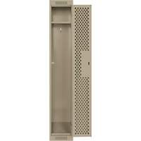 Clean Line Lockers, 12" x 15" x 72", Steel, Beige, Rivet (Assembled), Perforated Mukwa Safety Services