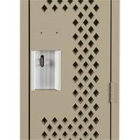 Clean Line Lockers, 12" x 15" x 72", Steel, Beige, Rivet (Assembled), Perforated Mukwa Safety Services