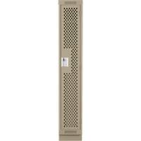 Casiers Clean Line, 12" x 15" x 76", Acier, Beige, Rivet (assembl&eacute;), Perfor&eacute; Mukwa Safety Services