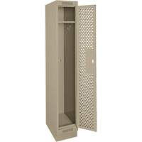 Casiers Clean Line, 12" x 15" x 76", Acier, Beige, Rivet (assembl&eacute;), Perfor&eacute; Mukwa Safety Services