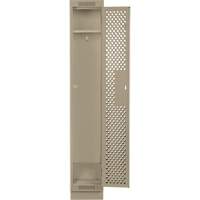 Casiers Clean Line, 12" x 15" x 76", Acier, Beige, Rivet (assembl&eacute;), Perfor&eacute; Mukwa Safety Services