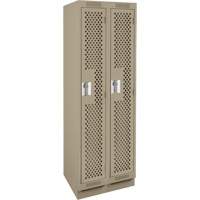Casiers Clean Line, Bloc de 2, 24" x 18" x 76", Acier, Beige, Rivet (assembl&eacute;), Perfor&eacute; Mukwa Safety Services