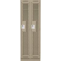 Casiers Clean Line, Bloc de 2, 24" x 18" x 76", Acier, Beige, Rivet (assembl&eacute;), Perfor&eacute; Mukwa Safety Services