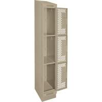 Casiers Clean Line, 3 niveaux, 12" x 18" x 82", Acier, Beige, Rivet (assembl&eacute;), Perfor&eacute; Mukwa Safety Services