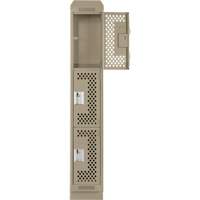 Casiers Clean Line, 3 niveaux, 12" x 18" x 82", Acier, Beige, Rivet (assembl&eacute;), Perfor&eacute; Mukwa Safety Services