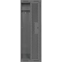 Clean Line Lockers, Bank of 2, 24" x 15" x 72", Steel, Charcoal, Rivet (Assembled), Perforated Mukwa Safety Services
