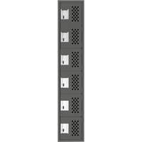 Assembled Lockerettes Clean Line Perforated Economy Lockers, 6 -tier, 18" x 72" x 12", Steel Mukwa Safety Services