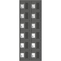 Assembled Lockerettes Clean Line Perforated Economy Lockers, 6 -tier, Bank of 2, 18" x 72" x 12", Steel Mukwa Safety Services