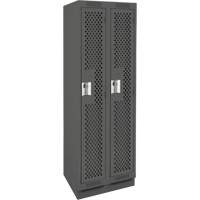 Casiers Clean Line, Bloc de 2, 24" x 18" x 76", Acier, Charbon, Rivet (assembl&eacute;), Perfor&eacute; Mukwa Safety Services