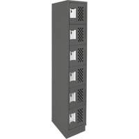 Clean-Line Perforated Lockerette, 6 -tier, 12" x 72" x 12", Steel Mukwa Safety Services