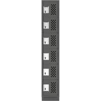 Clean-Line Perforated Lockerette, 6 -tier, 12" x 72" x 12", Steel Mukwa Safety Services