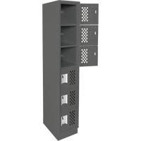 Clean-Line Perforated Lockerette, 6 -tier, 12" x 72" x 12", Steel Mukwa Safety Services