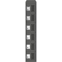 Clean-Line Perforated Lockerette, 6 -tier, 15" x 72" x 12", Steel Mukwa Safety Services