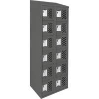 Assembled Lockerettes Clean Line Perforated Economy Lockers, 6 -tier, Bank of 2, 18" x 72" x 12", Steel Mukwa Safety Services