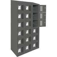Clean-Line Perforated Lockerette, 6 -tier, Bank of 3, 15" x 72" x 12", Steel Mukwa Safety Services