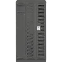 Clean Line Lockers, Bank of 3, 36" x 18" x 82", Steel, Charcoal, Rivet (Assembled), Perforated Mukwa Safety Services