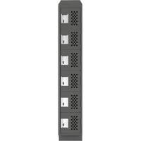 Clean-Line Perforated Lockerette, 6 -tier, 12" x 72" x 12", Steel Mukwa Safety Services