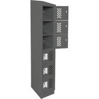 Clean-Line Perforated Lockerette, 6 -tier, 12" x 72" x 12", Steel Mukwa Safety Services