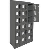 Clean-Line Perforated Lockerette, 6 -tier, Bank of 3, 12" x 72" x 12", Steel Mukwa Safety Services
