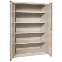 Armoires de rangement Hi-Boy profondes, Acier, 4 Tablettes, 72" h x 36" la x 24" P, Beige Mukwa Safety Services