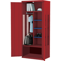 Deluxe Gear Locker, Steel, 36" W x 24" D x 72" H, Red Mukwa Safety Services