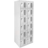 Clean Line Lockerettes, 6 -tier, Bank of 2, 18" x 72" x 12", Steel Mukwa Safety Services