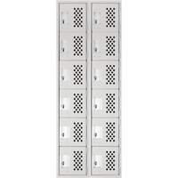 Clean Line Lockerettes, 6 -tier, Bank of 2, 18" x 72" x 12", Steel Mukwa Safety Services