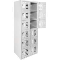 Clean Line Lockerettes, 6 -tier, Bank of 2, 18" x 72" x 12", Steel Mukwa Safety Services