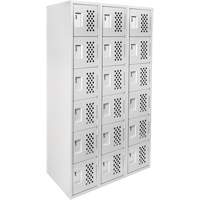 Clean Line Lockerettes, 6 -tier, Bank of 3, 18" x 72" x 12", Steel Mukwa Safety Services