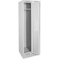 Casiers Clean Line, Bloc de 2, 24" x 15" x 76", Acier, Gris, Rivet (assembl&eacute;), Perfor&eacute; Mukwa Safety Services