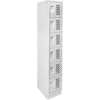 Clean-Line Perforated Lockerette, 6 -tier, 12" x 72" x 12", Steel Mukwa Safety Services