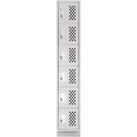 Clean-Line Perforated Lockerette, 6 -tier, 12" x 72" x 12", Steel Mukwa Safety Services