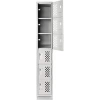 Clean-Line Perforated Lockerette, 6 -tier, 12" x 72" x 12", Steel Mukwa Safety Services