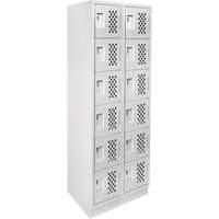 Assembled Lockerettes Clean Line Perforated Economy Lockers, 6 -tier, Bank of 2, 18" x 72" x 12", Steel Mukwa Safety Services