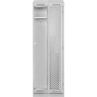 Clean Line Lockers, Bank of 2, 24" x 18" x 82", Steel, Grey, Rivet (Assembled), Perforated Mukwa Safety Services