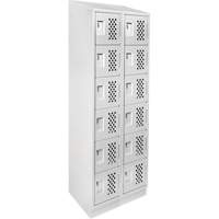 Clean-Line Perforated Lockerette, 6 -tier, Bank of 2, 12" x 72" x 12", Steel Mukwa Safety Services