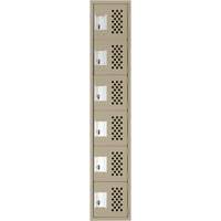 Clean-Line Perforated Lockerette, 6 -tier, 15" x 72" x 12", Steel Mukwa Safety Services